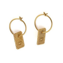 Elegant Sterling Silver Hoop Earrings with Engraved Eye by Del Corso - Crafted in premium 925 Sterling Silver, lightweight at 2.5 g, unisex design for everyday sophistication, hypoallergenic and durable, combining style with protection symbolism. - Hoop Earrings - British D'sire