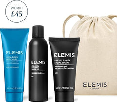 ELEMIS Men’s Head-to-Toe Grooming Collection, 3-Piece Daily Essentials to Elevate his Skin, Gift Set Includes: Pollutant-Targeted Deep Cleanse Facial Wash, Foaming Shave Gel and Cool-Down Body Wash - British D'sire