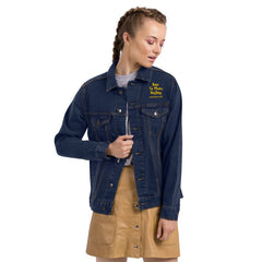 Embroidered denim jacket The Rebel Girl in Me will Never Die Unisex denim jacket - Gold Embroidery - Unisex denim jacket - British D'sire