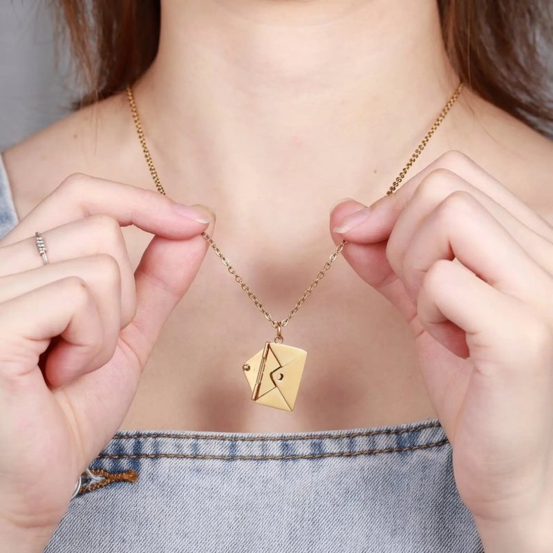 Envelope Necklace With Message - message necklace - necklace - British D'sire