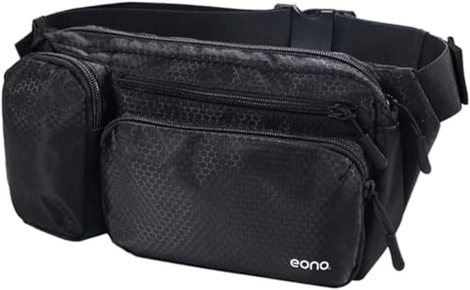 Eono Water Resistant Bum Bag with Multi - Pockets, Large Capacity Waist Fanny Pack for Hiking, Dog Walking, Travel & Outdoor Activities - Hiking Waist Packs - British D'sire