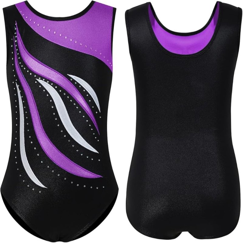 ESHOO Girls Gymnastics Leotards Sparkle Ballet Dance Gymnastics Athletic Leotards Shinning Diamond Embroidered - Leotards - British D'sire