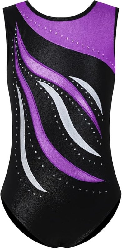 ESHOO Girls Gymnastics Leotards Sparkle Ballet Dance Gymnastics Athletic Leotards Shinning Diamond Embroidered - Leotards - British D'sire