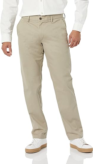 Essentials Men's Straight-Fit Wrinkle-Resistant Flat-Front Chino Trouser - Men's Pants & chinos - British D'sire