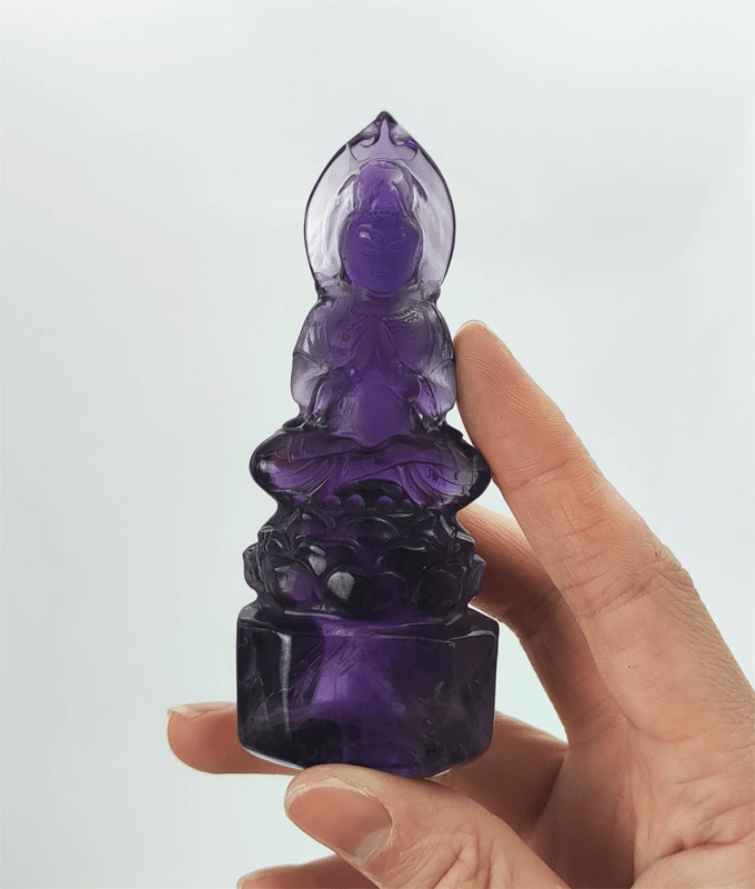 Factory direct sale natural clear quartz amethyst chinese buddha carvings statues healing crystal - Gemstones - British D'sire