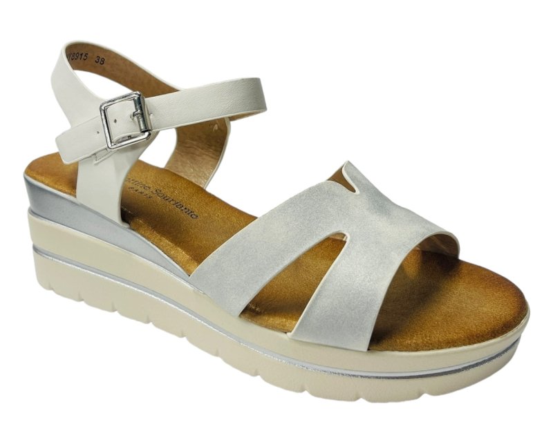 Faux Leather Ankle Strap Padded Wedge Sandals - Sandals - British D'sire