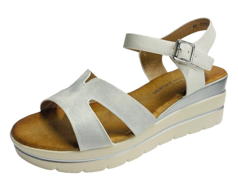 Faux Leather Ankle Strap Padded Wedge Sandals - Sandals - British D'sire