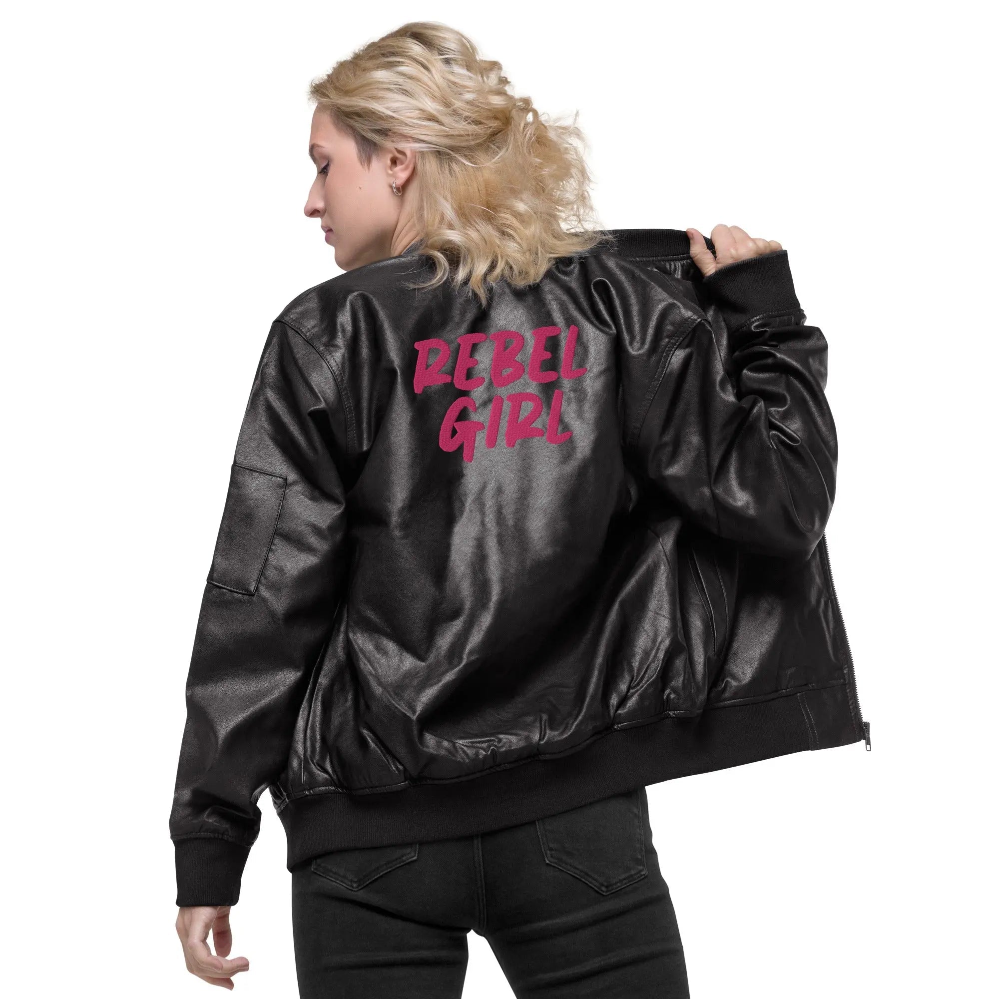 REBEL GIRL Leather Bomber Jacket Maiden-Art