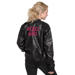 REBEL GIRL Leather Bomber Jacket Maiden-Art