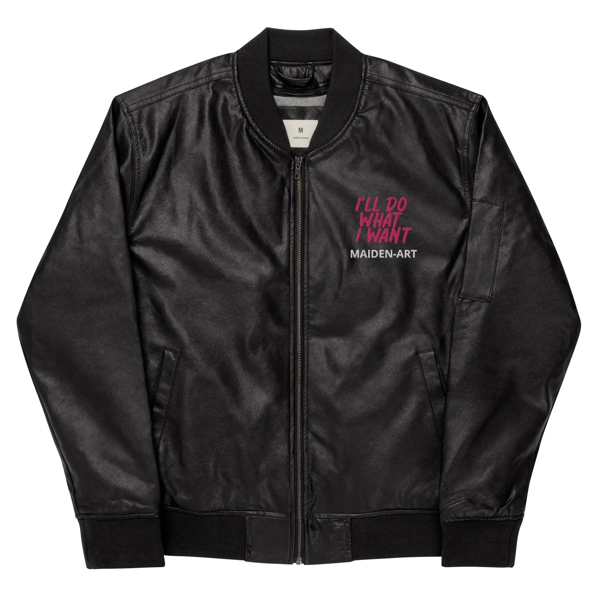 REBEL GIRL Leather Bomber Jacket Maiden-Art