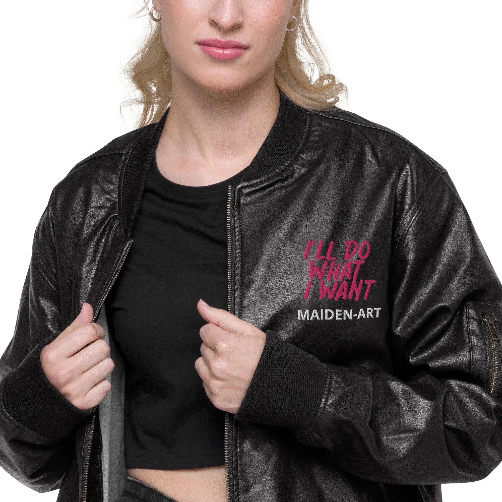 REBEL GIRL Leather Bomber Jacket Maiden-Art