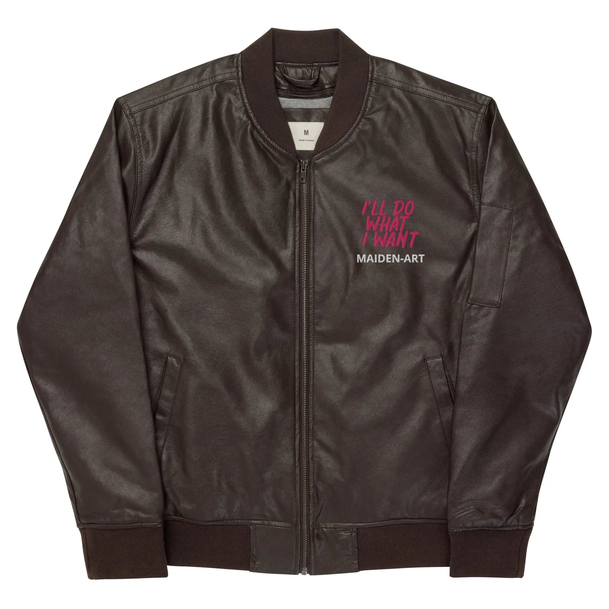 REBEL GIRL Leather Bomber Jacket Maiden-Art