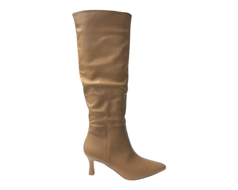 Faux Leather Knee High Zip Boots - Boots - British D'sire