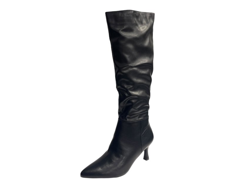 Faux Leather Knee High Zip Boots - Boots - British D'sire