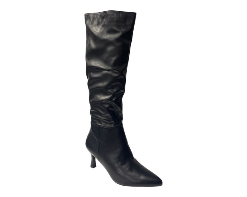 Faux Leather Knee High Zip Boots - Boots - British D'sire