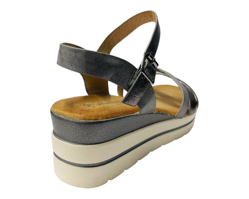 Faux Leather Padded Ankle Strap Wedge Sandals - Sandals - British D'sire