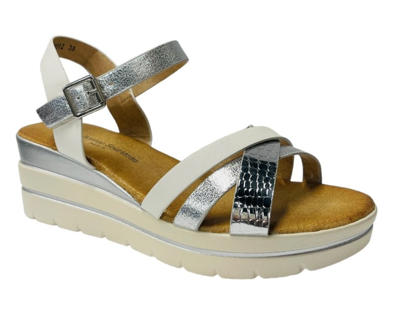 Faux Leather Padded Ankle Strap Wedge Sandals - Sandals - British D'sire