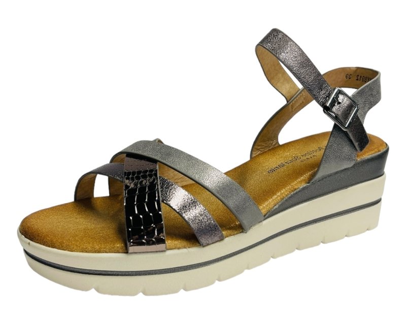 Faux Leather Padded Ankle Strap Wedge Sandals - Sandals - British D'sire