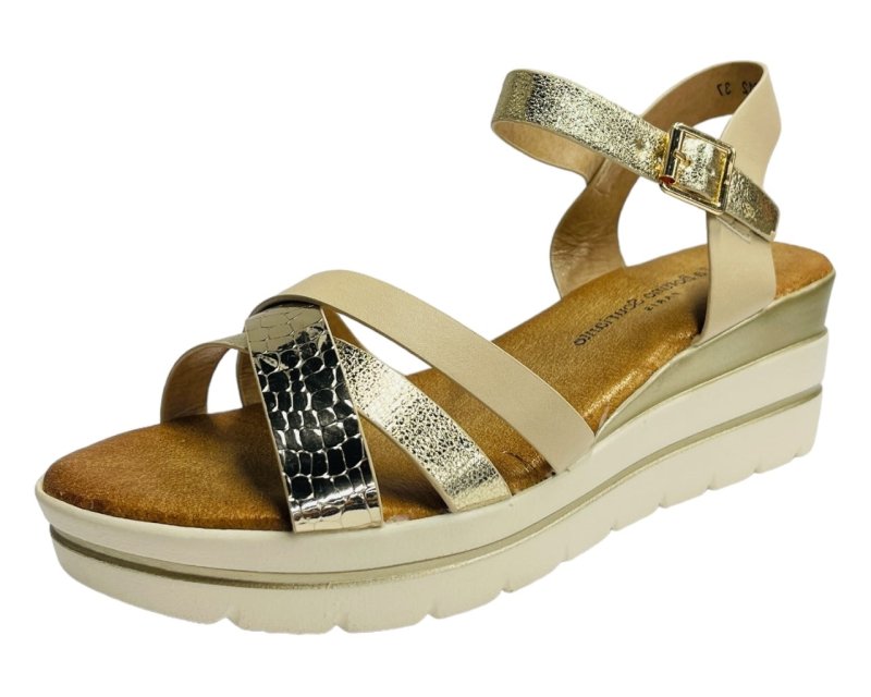 Faux Leather Padded Ankle Strap Wedge Sandals - Sandals - British D'sire