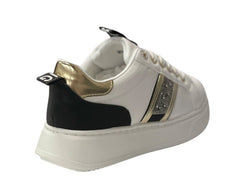 Faux Leather Rhinestone Lace Up Trainers - Trainers - British D'sire