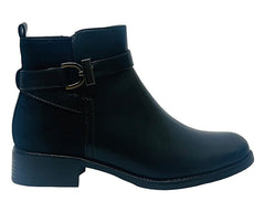 Faux Leather Smart Zip Ankle Boots - Boots - British D'sire