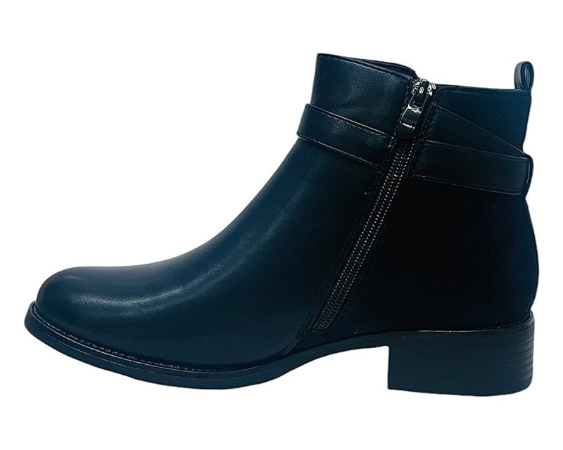 Faux Leather Smart Zip Ankle Boots - Boots - British D'sire