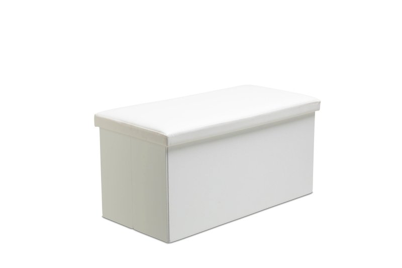 Faux Leather Storage Ottoman Storage Box With Lid Foldable - 38x38x38cm Square - British D'sire