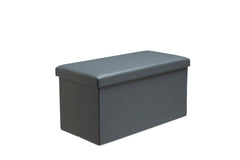 Faux Leather Storage Ottoman Storage Box With Lid Foldable - 38x38x38cm Square - British D'sire