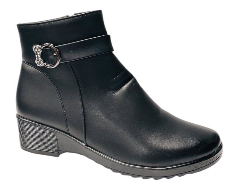 Faux Leather Zip Ankle Boots - Boots - British D'sire