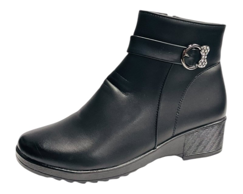 Faux Leather Zip Ankle Boots - Boots - British D'sire