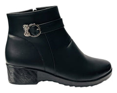 Faux Leather Zip Ankle Boots - Boots - British D'sire