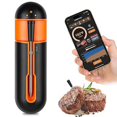 fezori Wireless Meat Thermometer, Barbecue Thermometer, 150m Range Wireless Bluetooth Meat Thermometer for BBQ, Oven, Rotisserie, Smoker, Air Fryer Cooking, Bluetooth Connection Smart APP Control - British D'sire