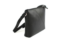 Finest Soft Black Leather Cross Body Handbag - British D'sire