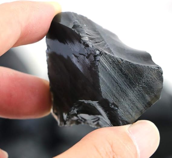 FIREBOOMOON 2lb/950g Rough Natural Black Obsidian Stones Raw Gemstone Crystal Rock for Cabbing,Tumbling,Cutting,Polishing,Lapidary,Wire Wrapping,Healing Reiki,Jewelry Making,Home Decoration(Black) - Gemstones - British D'sire