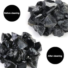 FIREBOOMOON 2lb/950g Rough Natural Black Obsidian Stones Raw Gemstone Crystal Rock for Cabbing,Tumbling,Cutting,Polishing,Lapidary,Wire Wrapping,Healing Reiki,Jewelry Making,Home Decoration(Black) - Gemstones - British D'sire