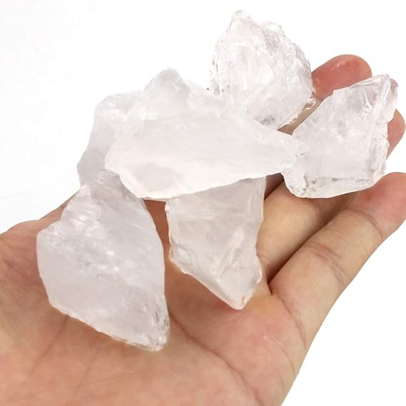 FIREBOOMOON 2lb/950g Rough Natural Clear Quartz Stone Raw Stone Gemstone Crystal Rock for Cabbing,Tumbling,Cutting,Polishing,Lapidary,Wire Wrapping,Healing Reiki,Jewelry Making,Decoration(White) - Gemstones - British D'sire