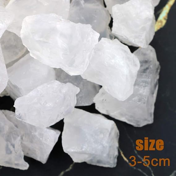 FIREBOOMOON 2lb/950g Rough Natural Clear Quartz Stone Raw Stone Gemstone Crystal Rock for Cabbing,Tumbling,Cutting,Polishing,Lapidary,Wire Wrapping,Healing Reiki,Jewelry Making,Decoration(White) - Gemstones - British D'sire