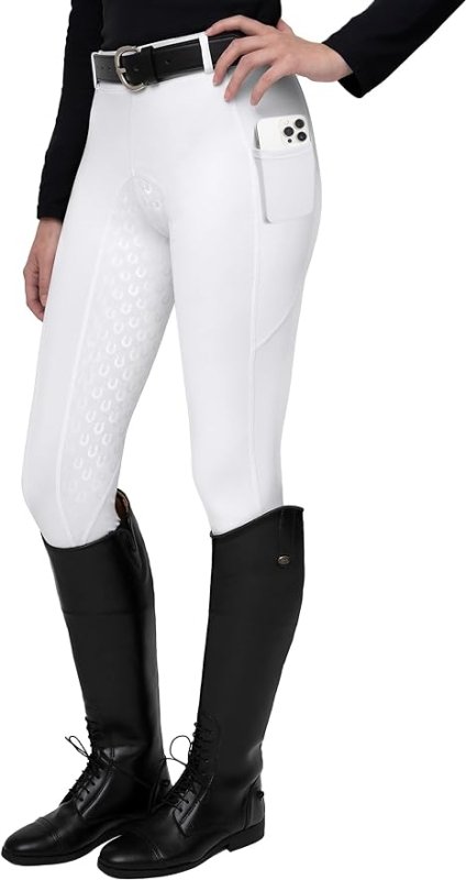 FitsT4 Horse Riding Ladies Women Silicon Full SEAT Jodhpurs Equestrian Gym/Yoga Leggings Tights Breeches Equine - Breeches - British D'sire