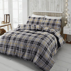 Flannelette Tartan Thermal 100% Brushed Cotton Quilt Duvet Cover Cosy Bed Set - Home, Furniture & DIY:Bedding:Bedding Sets & Duvet Covers - British D'sire