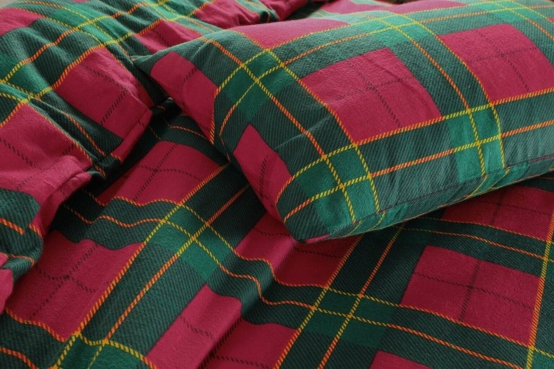 Flannelette Tartan Thermal 100% Brushed Cotton Quilt Duvet Cover Cosy Bed Set - Home, Furniture & DIY:Bedding:Bedding Sets & Duvet Covers - British D'sire