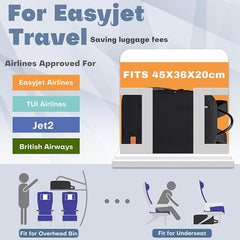 for Easyjet Cabin Bag 45x36x20 Underseat Cabin Backpack Cabin Luggage Travel Backpack Rucksack Cabin Size Carry on Hand Luggage Bag for Women Men - Luggage & Bags - British D'sire