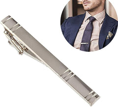 Formal Men's Fashion Alloy Metal Silver Simple Necktie Tie Pin Bar Clasp Clip Business Wedding Suit New Year's Gift Durable - Men's Cuff Links and Tie Clips - British D'sire