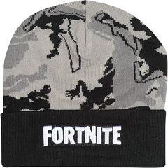 Fortnite Emotes Camo Beanie, Kids, One Size, Grey, Official Merchandise - Hats & Caps - British D'sire