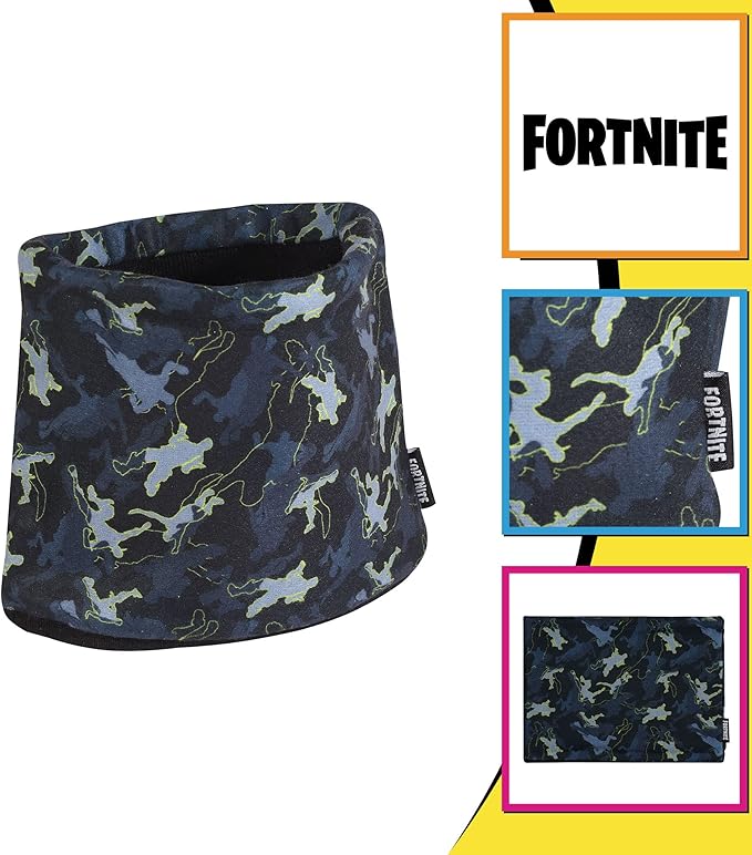 Fortnite Emotes Camo Snood, Kids, One Size, Black, Official Merchandise - British D'sire