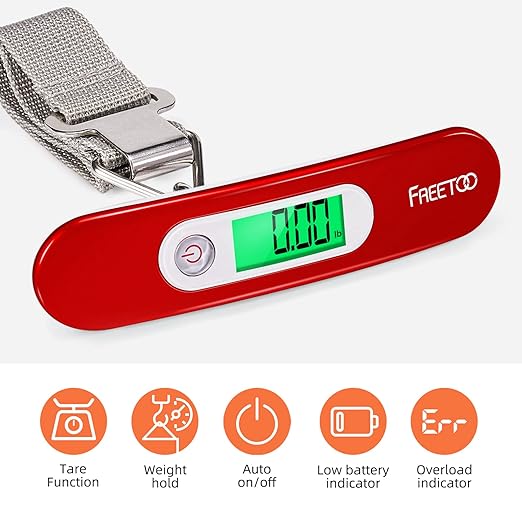 Freetoo Electronic Luggage Scales, Portable Digital Luggage Scales, Max 50 kg/110 lb (reads in lb/g/oz/kg) Electronic Scales, Tare Function, for Travel, Shopping, Post Office, Domestic and - Kids Accessories - British D'sire