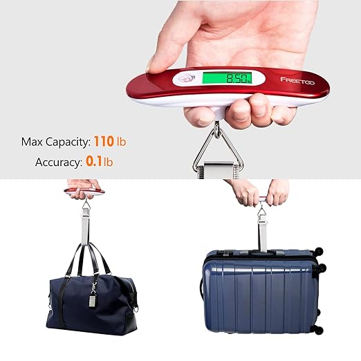 Freetoo Electronic Luggage Scales, Portable Digital Luggage Scales, Max 50 kg/110 lb (reads in lb/g/oz/kg) Electronic Scales, Tare Function, for Travel, Shopping, Post Office, Domestic and - Kids Accessories - British D'sire