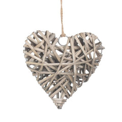 Full Antique Wash Wicker Heart - Home Decor & Furniture - British D'sire