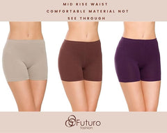 FUTURO FASHION Super Soft Cotton Shorts Elastic Stretch Yoga Knickers, Breathable Short Leggings for Women, Yoga Cycling Sport Pants - Women's Shorts - British D'sire