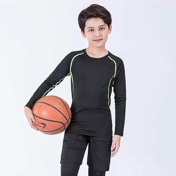 Gavena Boys Compression Sets Youth Athletic Base Layer Kids Thermal Underwear Set Leggings and Shirts Suits for 4 to 12 Years - Thermal Sets - British D'sire