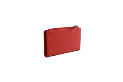 Genuine Full Grain Leather Purse RFID With Ring Detail Red - British D'sire